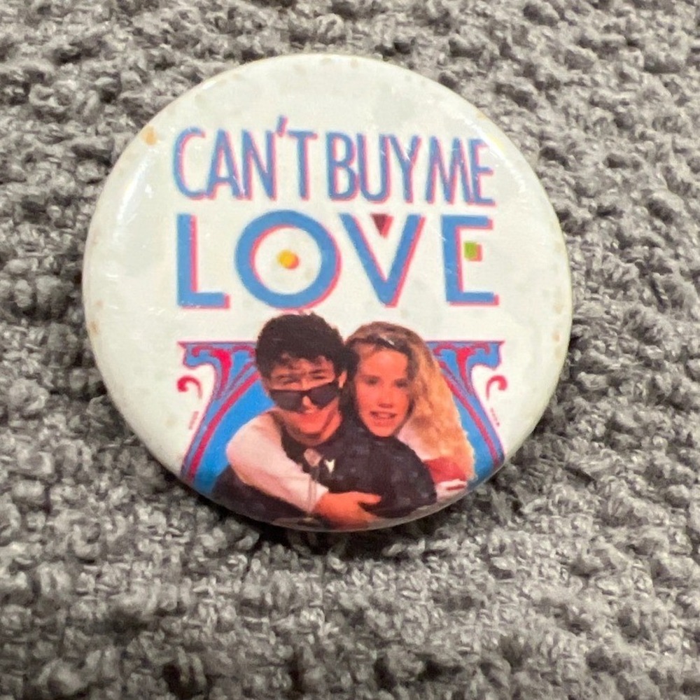 Vintage 1987 Cant Buy Me Love Movie Promo Pinback Button Patrick Dempsey 80sFilm